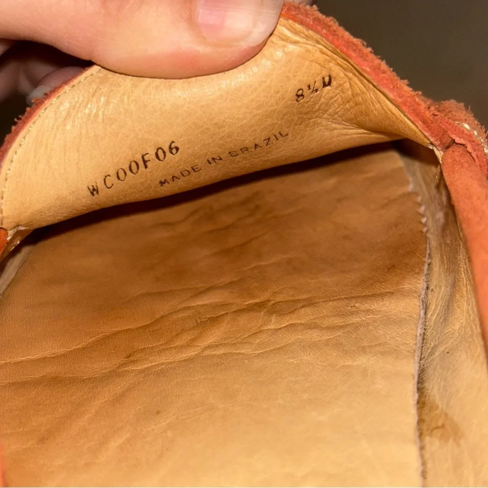 Peter Millar Orange Suede Penny Driver Loafers
